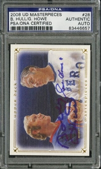 2008 Upper Deck Masterpieces #28 Bobby Hull and Gordie Howe Signed Card Lot (10) - All PSA/DNA